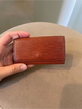 Authentic LV cognac EPI key holder 4 ring holder